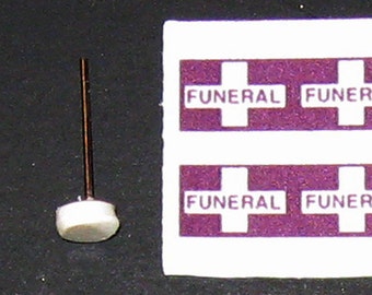 scale model hearse funeral procession flags