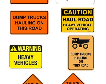 miniature 1/25 1/87 scale model diorama Haul Truck Road street signs