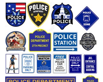 miniature scale model police department signs
