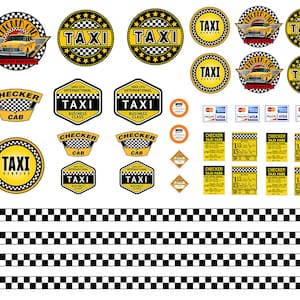 1:25 scale model taxi cab decals