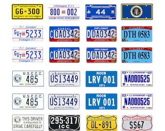 scale model car USA governement diplomatic presidential license tag plates