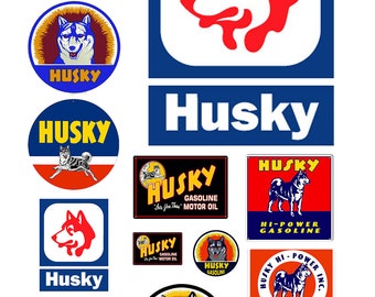 miniature scale model Husky gasoline station gas signs