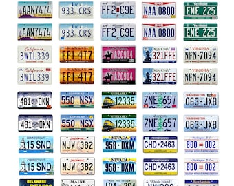 scale model car assorted USA license plates state tags 2000 2000s