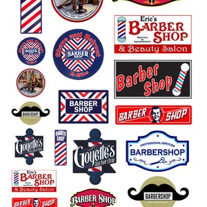 miniature scale model barber shop signs
