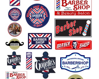 miniature scale model barber shop signs
