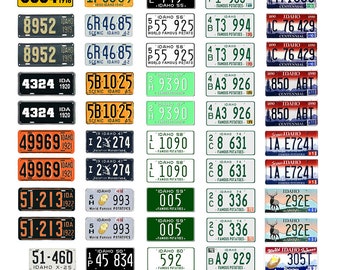 scale model car assorted USA license plates Idaho state tags  1/18 1/25 1/43 1/64