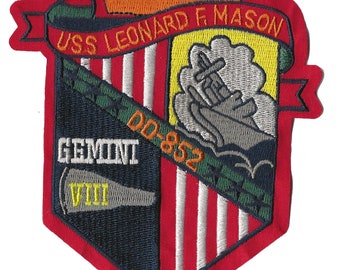USS Leonard F Mason DD852 NASA Gemini 8 space program US Navy ship recovery force patch