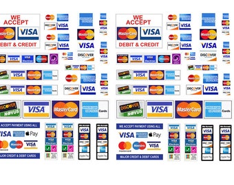 miniature 1:25 G scale model Credit Card Signs