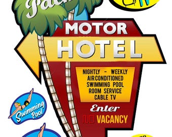 miniature scale model hotel motor lodge motel signs