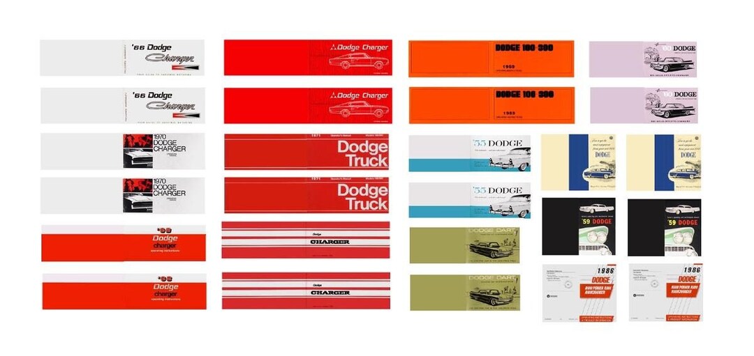 Model Manual 1:25 Scale Model Miniature Dodge Car Owner's Manuals - Etsy