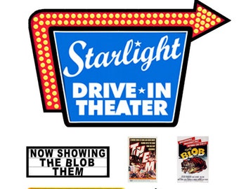 miniature 1:110 N scale model Drive-In Movie Signs