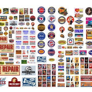 miniature scale model automobile engine repair car service auto shop signs