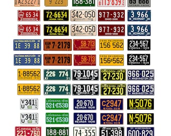 scale model car assorted USA license plates state tags 1930 1930s 1/18 1/25 1/43 1/64