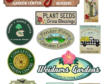 miniature scale model plant nursery greenhouse garden signs posters