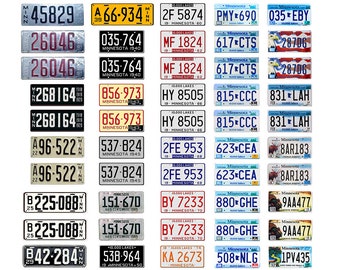 scale model car assorted USA license plates Minnesota state tags 1/18 1/25 1/43 1/64