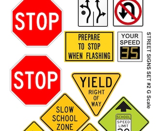 miniature 1:25 G scale model Street Signs set #2