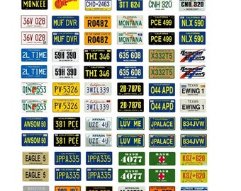 scale model car assorted TV movie license plates tags set 2