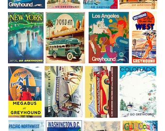 miniature scale model bus travel posters