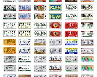 scale model car assorted Mexico license plates Mexican tags  1/18 1/25 1/43 1/64