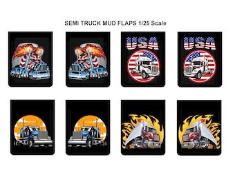 1/25 scale model miniature semi truck mud flaps assorted styles pinup patriotic snales POW/MIA
