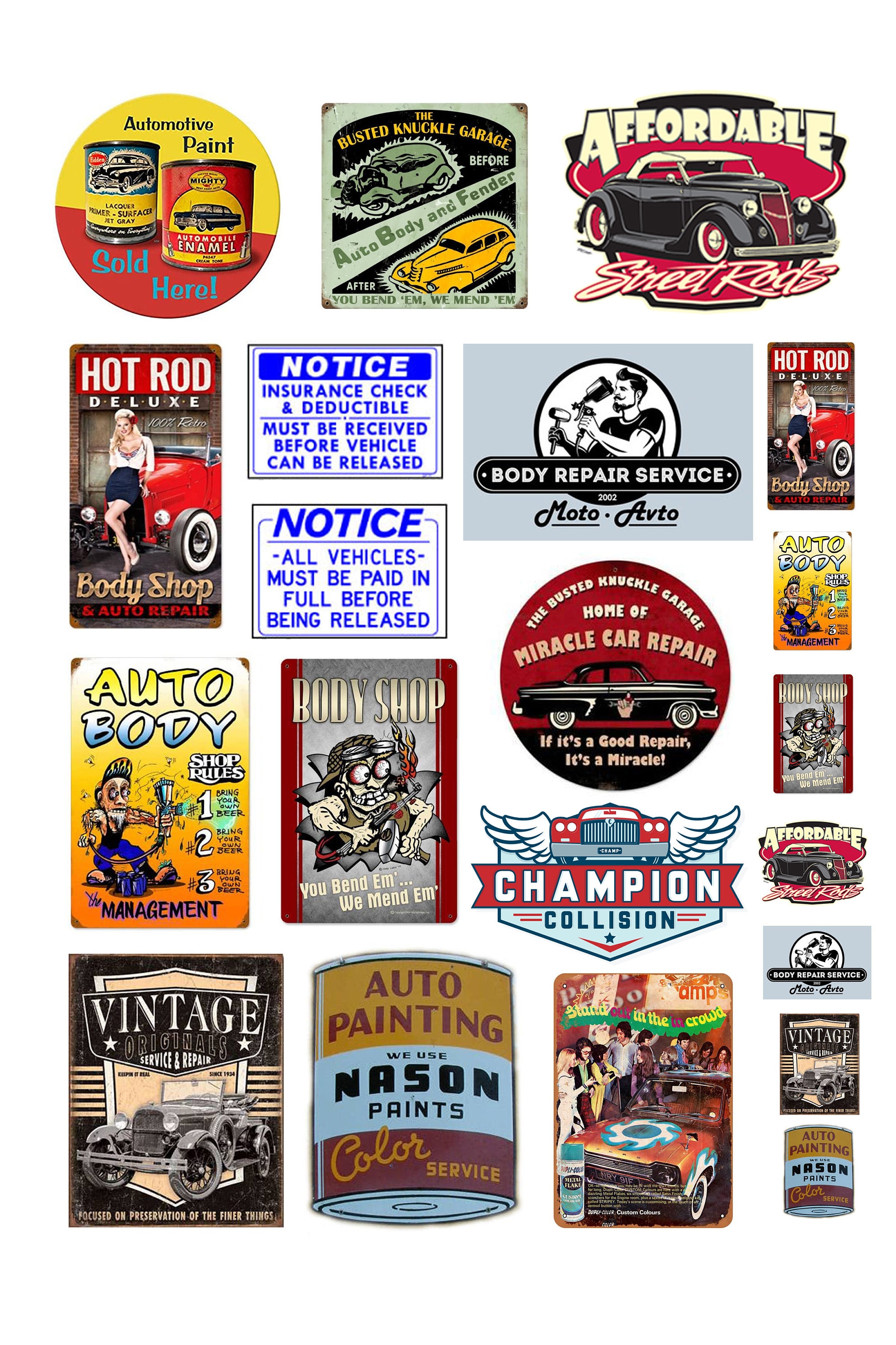 automotive repair signs