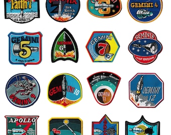 Kellogg's cereal premium Mercury Gemini Apollo Mariner embroidered NASA mission space patch set