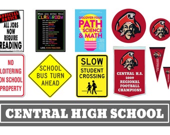 miniature scale model public high school signs