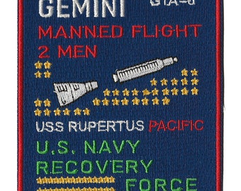 NASA Gemini 6 USS Rupertus DD851 space program US Navy ship recovery force patch