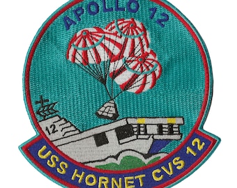 USS Hornet CVS12 NASA Apollo 12 space program US Navy ship recovery force patch