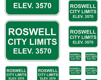 miniature scale model diorama Roswell New Mexico city limits signs