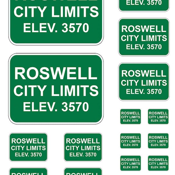 miniature scale model diorama Roswell New Mexico city limits signs