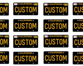 scale model car miniature custom personalized license tag plates