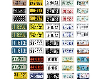 scale model car assorted USA license plates Oklahoma state tags 1/18 1/25 1/43 1/64