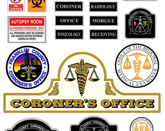 miniature scale model coroner medical examiner autopsy morgue signs