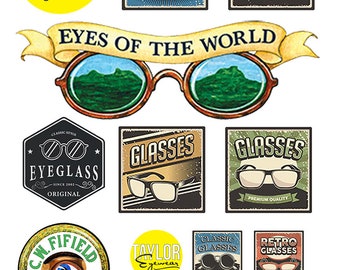 miniature scale model assorted optometry optometrist eyeglass signs