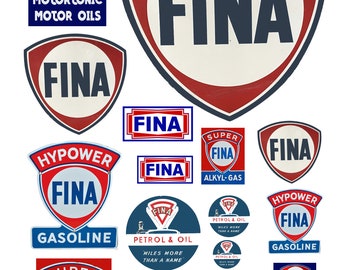 miniature scale model Fina gasoline station gas signs