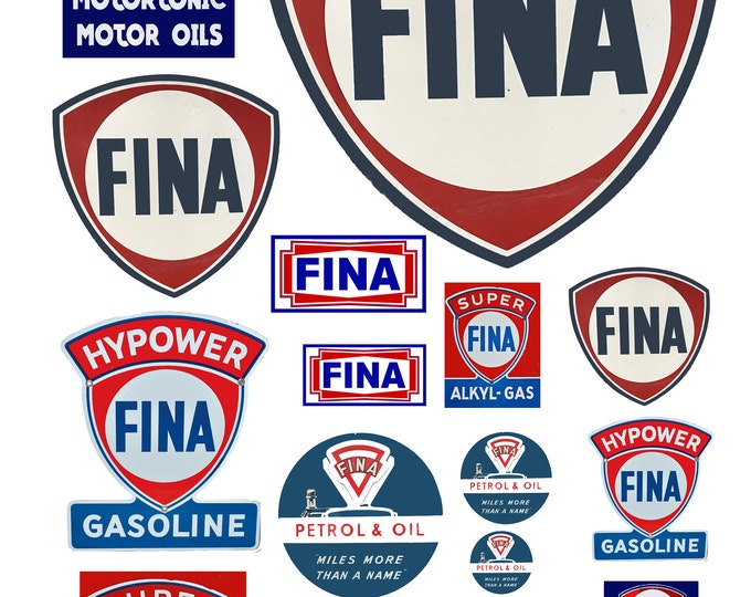 Featured listing image: miniature scale model Fina gasoline station gas signs