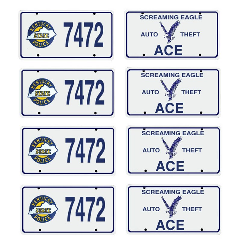 Scale Model Kentucky State Police Car License Tag Plates Etsy
