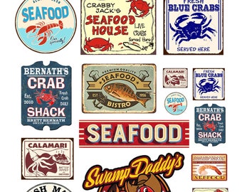 miniature1:25 G scale model Seafood restaurant signs
