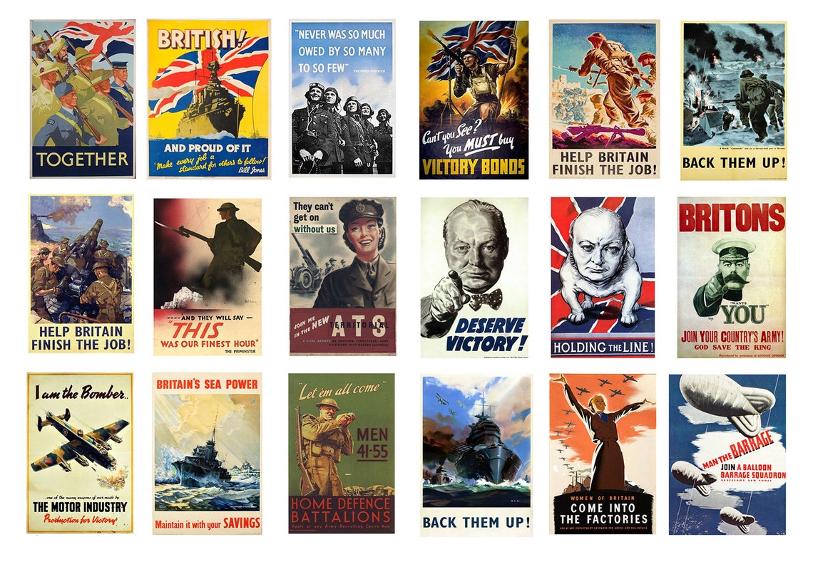 Miniature 1:32 Scale Model British Wartime Propaganda War Posters Great ...