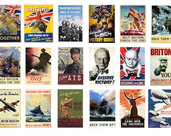 miniature 1:32 scale model British wartime propaganda war posters Great Britain UK WW2