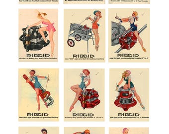 1/25 scale miniature toy model car auto shop garage Rigid Tools pin up posters