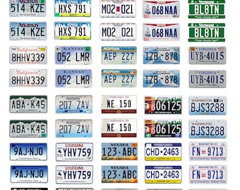 scale model car assorted USA license plates state tags 2020 2020s