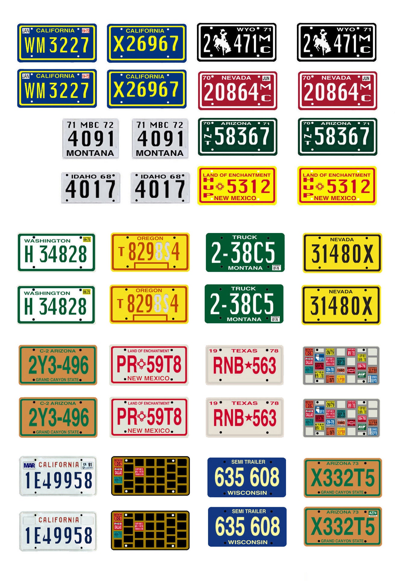 scale model car movie TV semi truck license tag plates Duel Convoy