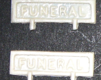 1/25 scale model resin miniature hearse funeral window signs placards