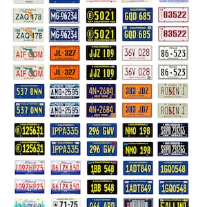 scale model car movie TV police license tag plates