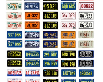 scale model car movie TV police license tag plates