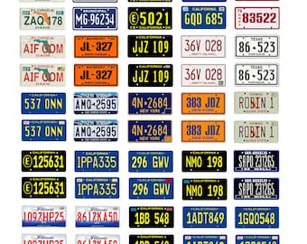 scale model car movie TV police license tag plates