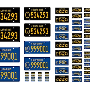 Modèle réduit de voiture de police Adam-12, plaques d&#39;immatriculation de l&#39;État de Californie 1/8 1/10 1/25 1/18 1/64 1/43 1/32