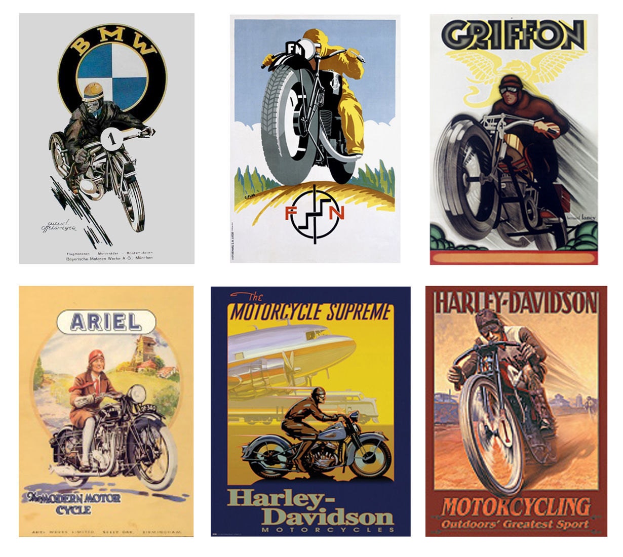 miniature 125 G scale model vintage motorcycle posters